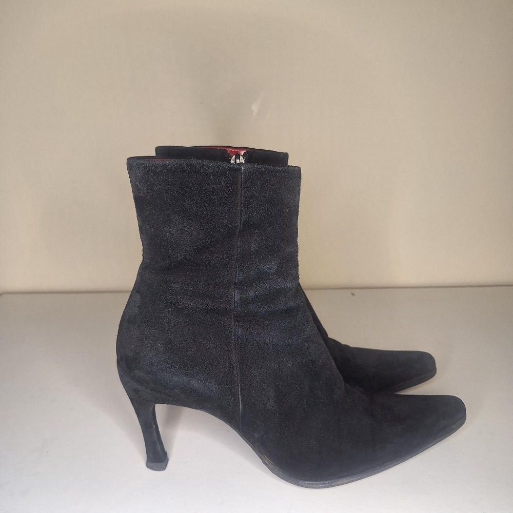 Free Lance Vintage Suede 3" inside zip Heel Ankle Boots Size EU 35.5